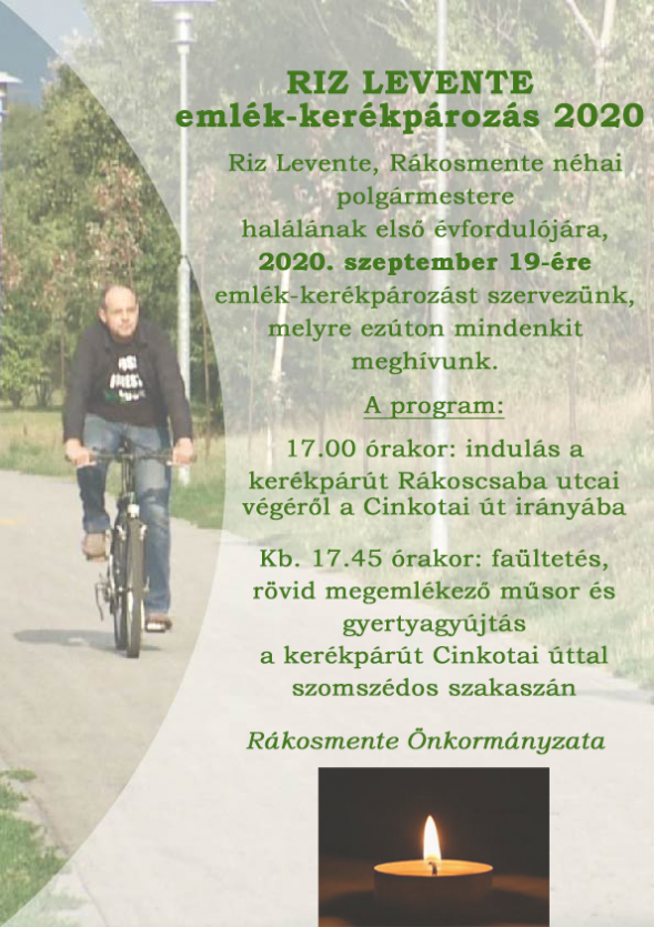 RIZ LEVENTE emlék-kerékpározás 2020