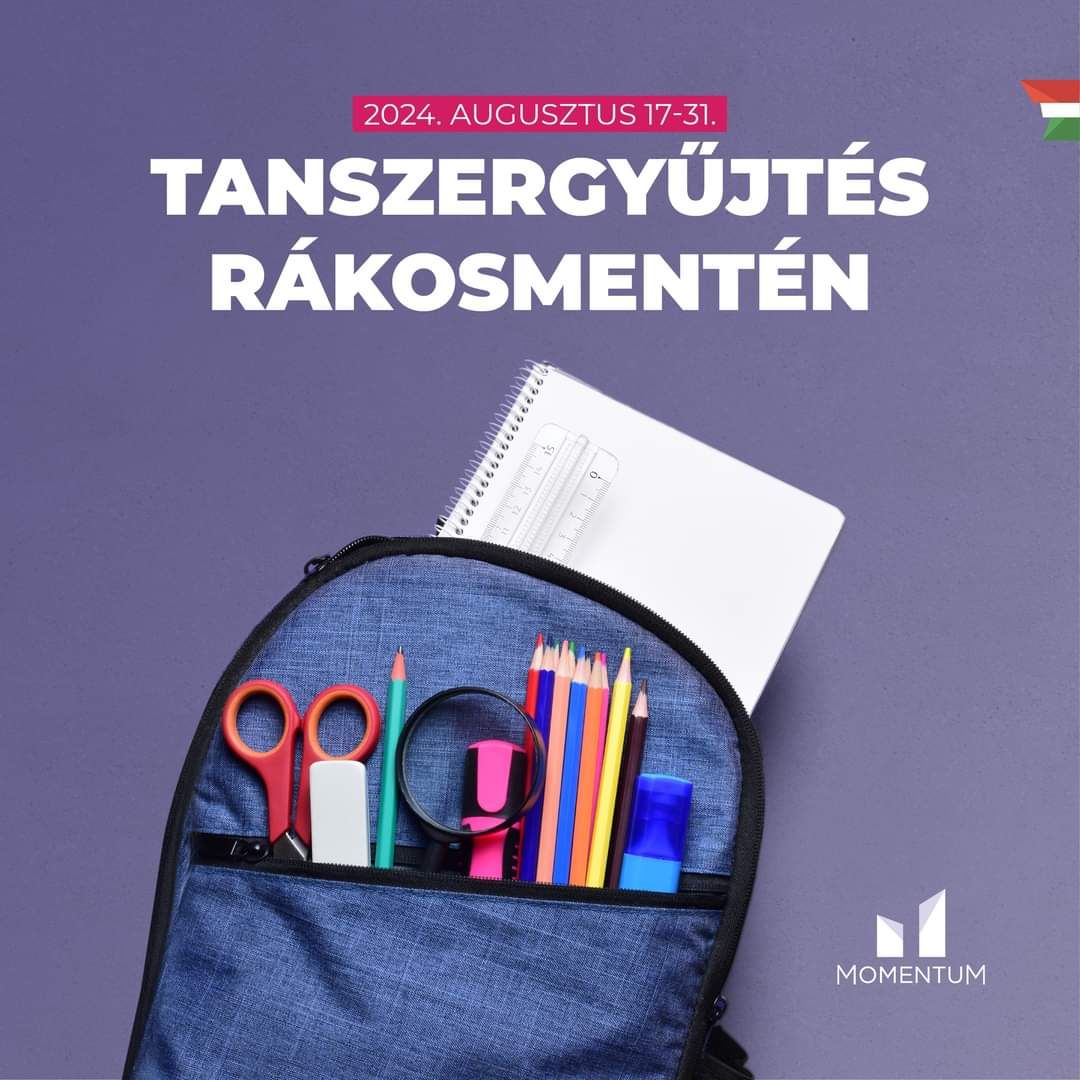 Tanszergyűjtést szervez idén is a Momentum